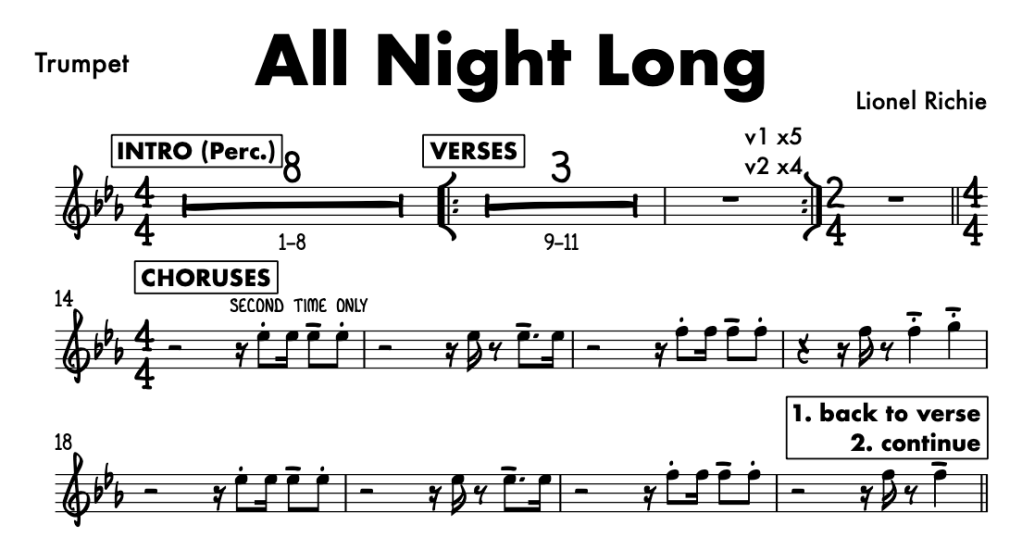 Sample of a horn part (trumpet)